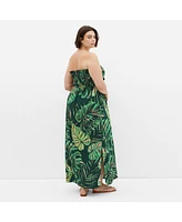 City Chic Plus Peta Palm Maxi Dress