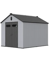 Mondawe 810Ft Resin Plastic Outdoor Storage Shed For Backyard Garden Big Spire Tool Storage