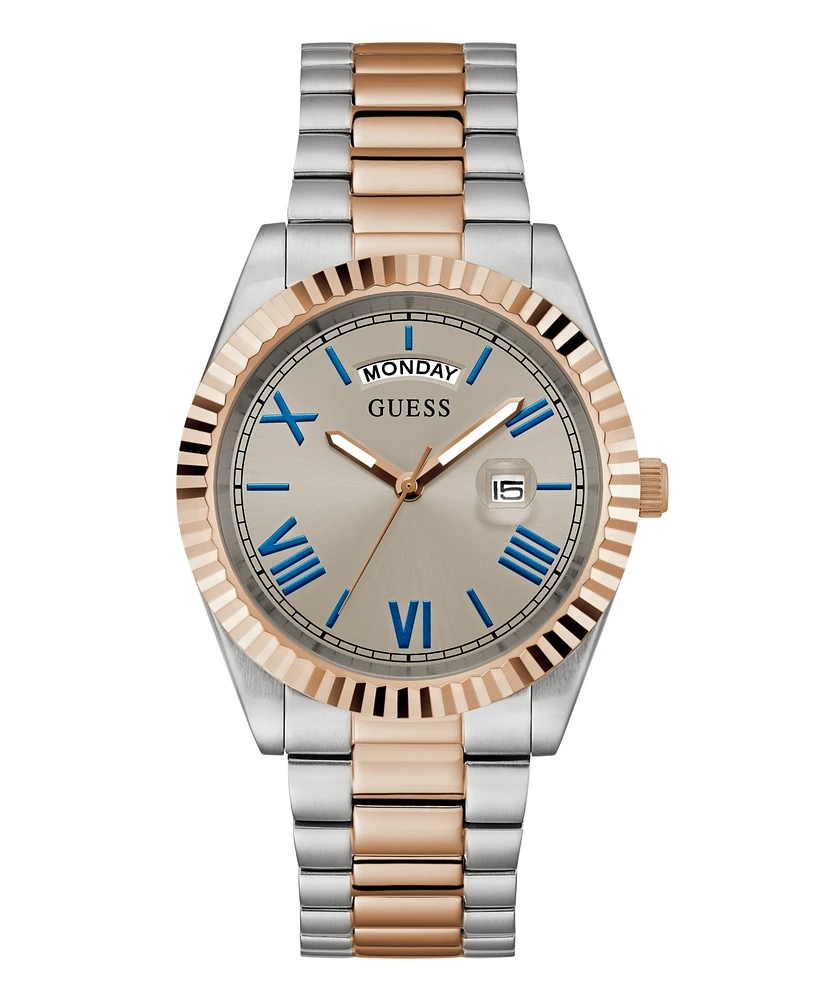Guess Men's Day and Date Two-Tone Stainless-Steel Watch, 42mm