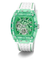 Guess Men's Multi-Function Green Silicone Strap Watch, 42mm