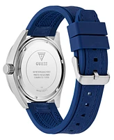 Guess Men's Multifunction Blue Silicone Watch, 44mm