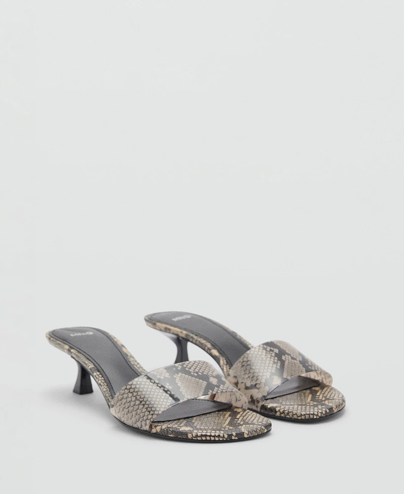 Mango Women's Animal Print Strap Sandals