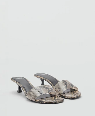Mango Women's Animal Print Strap Sandals