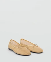 Mango Women's Mesh Bow Ballerina Shoes