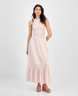 And Now This Women's Cotton Gingham Smocked Halter Maxi Dress, Exclusively at Macy's