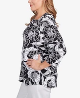 Ruby Rd. Plus Bold Poppies Envelope Neck Top