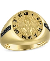 Bulova Men's God of Time Gold-Tone Sterling Silver Ring