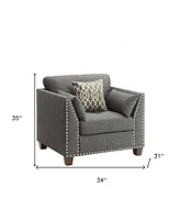 Linen Upholstered Armchair – Perfect for Living Room or Bedroom