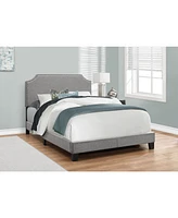 Modern Full Upholstered Bed Frame in Faux Leather with Wood Support