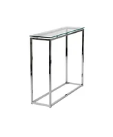 Stylish Glass Sled Console Table for Small Spaces and Home Decor