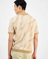 Alfani Men's Sand-Pattern Sweater Polo Shirt, Exclusively at Macy's