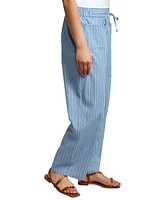 Jones New York Petite Cotton Patch-Pocket Drawstring Pants