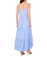 Msk Women's Belted Tiered Sleeveless Maxi Dress