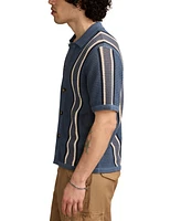 Lucky Brand Men's Short Sleeve Striped Button-Front Shirt