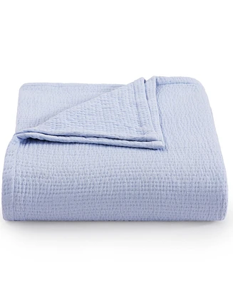 Tommy Hilfiger Running Stitch Solid Cotton Blanket