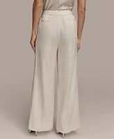 Donna Karan New York Women's Linen-Blend Jacquard Wide-Leg Pants