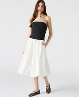 Steve Madden Women's Oliver Mixed-Media Bubble-Hem Dress