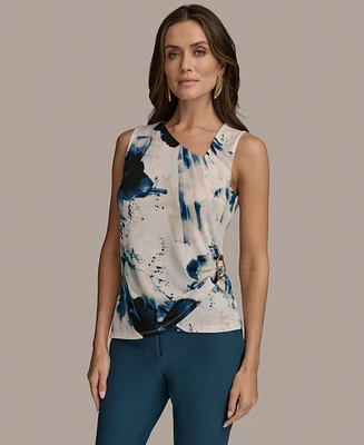 Donna Karan New York Women's Printed Asymmetric Sleeveless Top, Regular & Petite Sizes