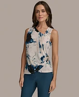 Donna Karan New York Women's Printed Asymmetric Sleeveless Top, Regular & Petite Sizes