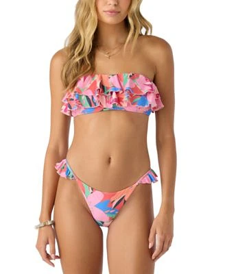 Oneill Juniors Cabana Strapless Ruffled Bikini Top Cabana Ruffle Bikini Bottoms