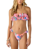 Oneill Juniors Cabana Strapless Ruffled Bikini Top Cabana Ruffle Bikini Bottoms