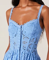 Astr the Label Women's Yamila Eyelet Embroidered Sleeveless Maxi Dress