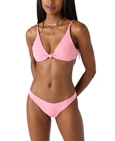 Oneill Juniors Ribbed Knot Front Bikini Top Hipster Bottoms