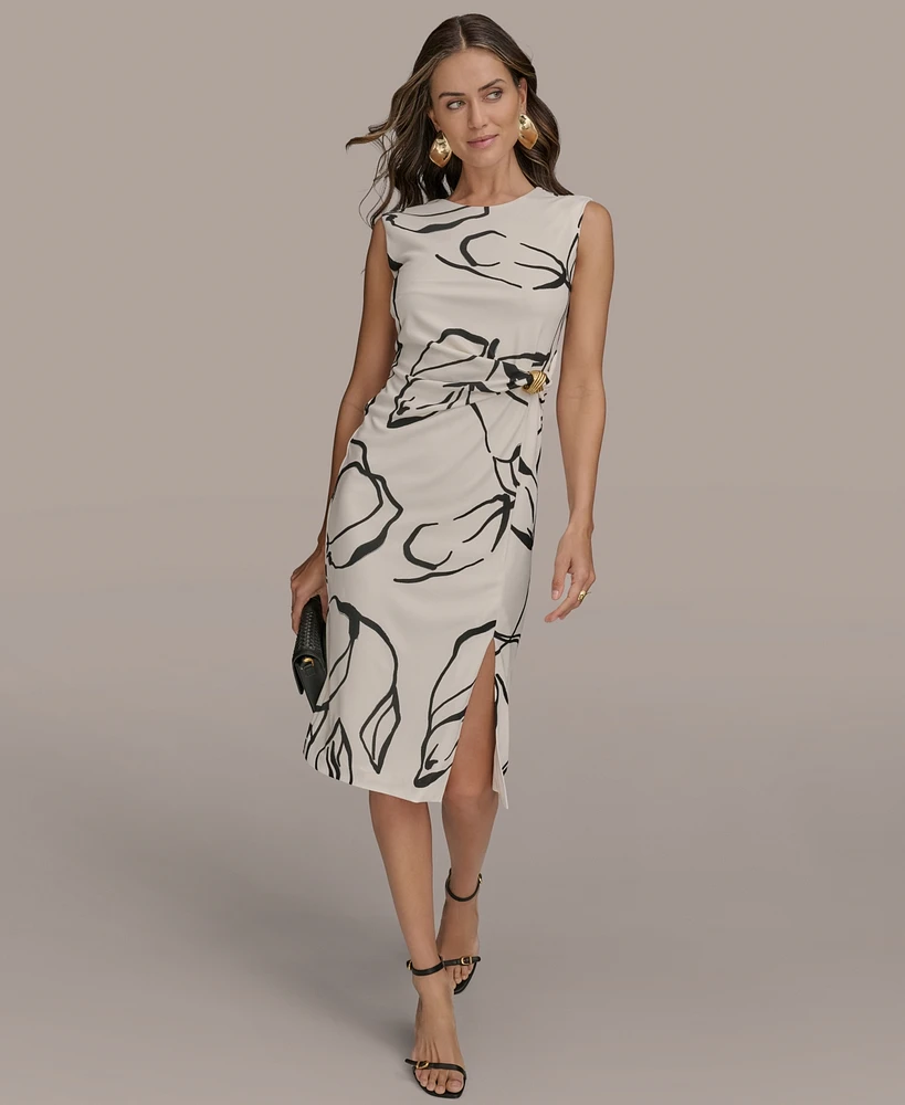 Donna Karan New York Women's Hardware-Trim Side-Twist Dress