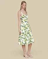 Avec Les Filles Women's Printed A-Line Midi Dress