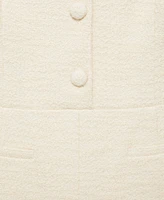 Mango Women's Buttoned Tweed Jumpsuit