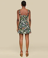 Avec Les Filles Women's Floral-Print Bustier Mini Dress