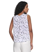 Calvin Klein Women's Printed Sleeveless Blouse
