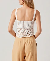 Astr the Label Women's Everly Cotton Cropped Sweater Top
