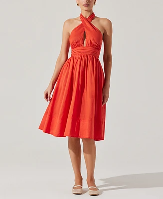 Astr the Label Women's Kalia Halter Keyhole Dress