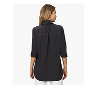 Stella Carakasi Women's Cotton Poplin Pintuck Detail Lucky Star Shirt