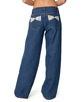Edikted Women's Lacey Pocket Low Rise Jeans