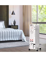 Gymax 1500W Oil Filled Radiator Space Heater w/ Adjustable Thermostat Home Office