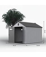 Mondawe 810Ft Plastic Outdoor Storage Shed For Backyard Garden Big Spire Tool Storage