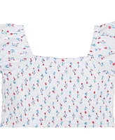 Hope & Henry Toddler Girls Puff Sleeve Smocked Romper