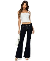 Edikted Women's Tilda Low Rise Flared Jeans
