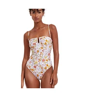 Flirrt Gottex Women's Flirtt Botanic Party Bandeau One Piece Swimsuit