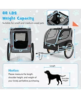Foldable Dog Bike Trailer with 3 Entrances – Durable Pet Cart for Traveling and Cycling