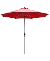 Gymax 9Ft Patio Outdoor Umbrella Market Table Umbrella w/ Crank 8 Ribs
