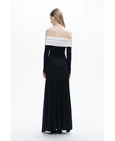 Nocturne Women's Contrast Color Maxi Dress