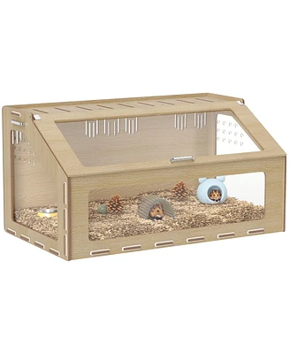 PawHut 39" Hamster Cage, Gerbil Cage w/ Acrylic Window & Openable Top