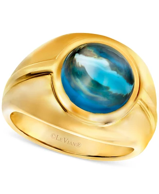 Le Vian Men's Deep Sea Blue Topaz Solitaire Ring (6 ct. t.w.) in 14k Gold