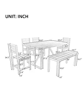 Mondawe High-quality Acacia Wood Outdoor Table and Chair Set, Suitable for Patio, Balcony, Backyard