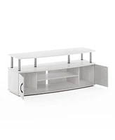 Furinno Modern Tv Stand Media Entertainment Center for Tv's up To 55" w/2-Door Storage Cabinet,White Oak