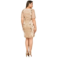 Lara Women's Beaded Short Sleeve Cocktail Dress
