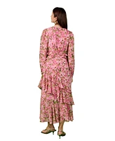 endless rose Women's Floral Print Off Waist Dress